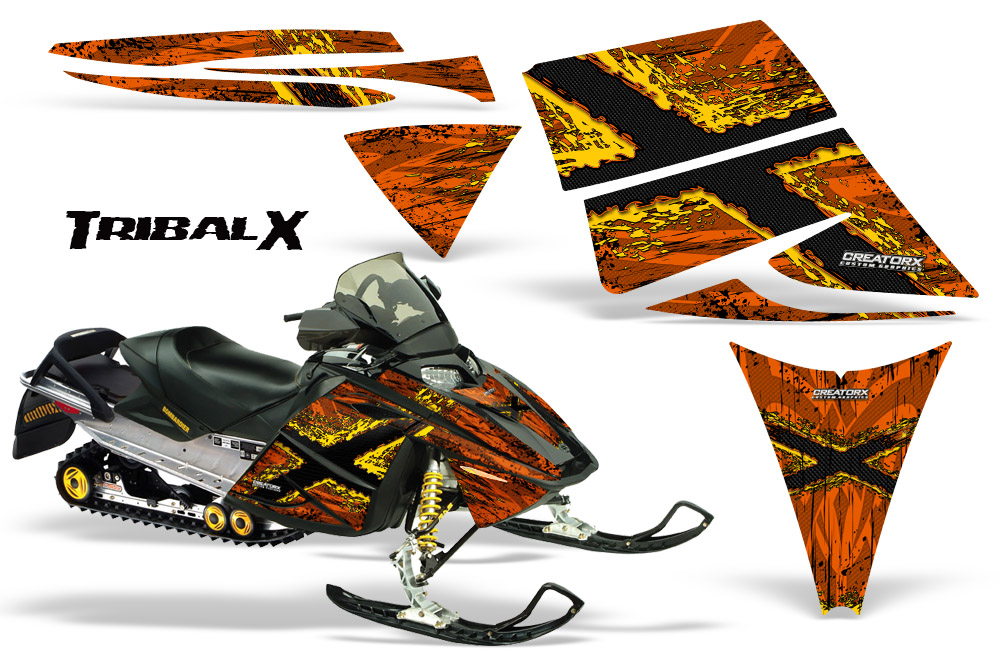 Ski-Doo Rev Graphics Kit TribalX Yellow Orange